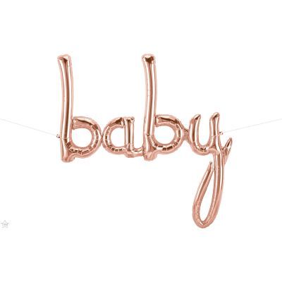 46 IN FOIL BABY SCIPT ROSE GOLD AIR FILLED 1CTP