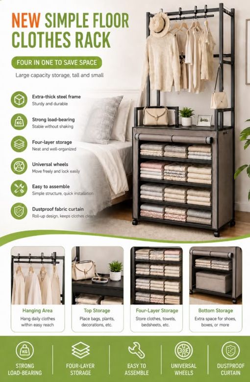 4 Tier Shoe And Coat Rack