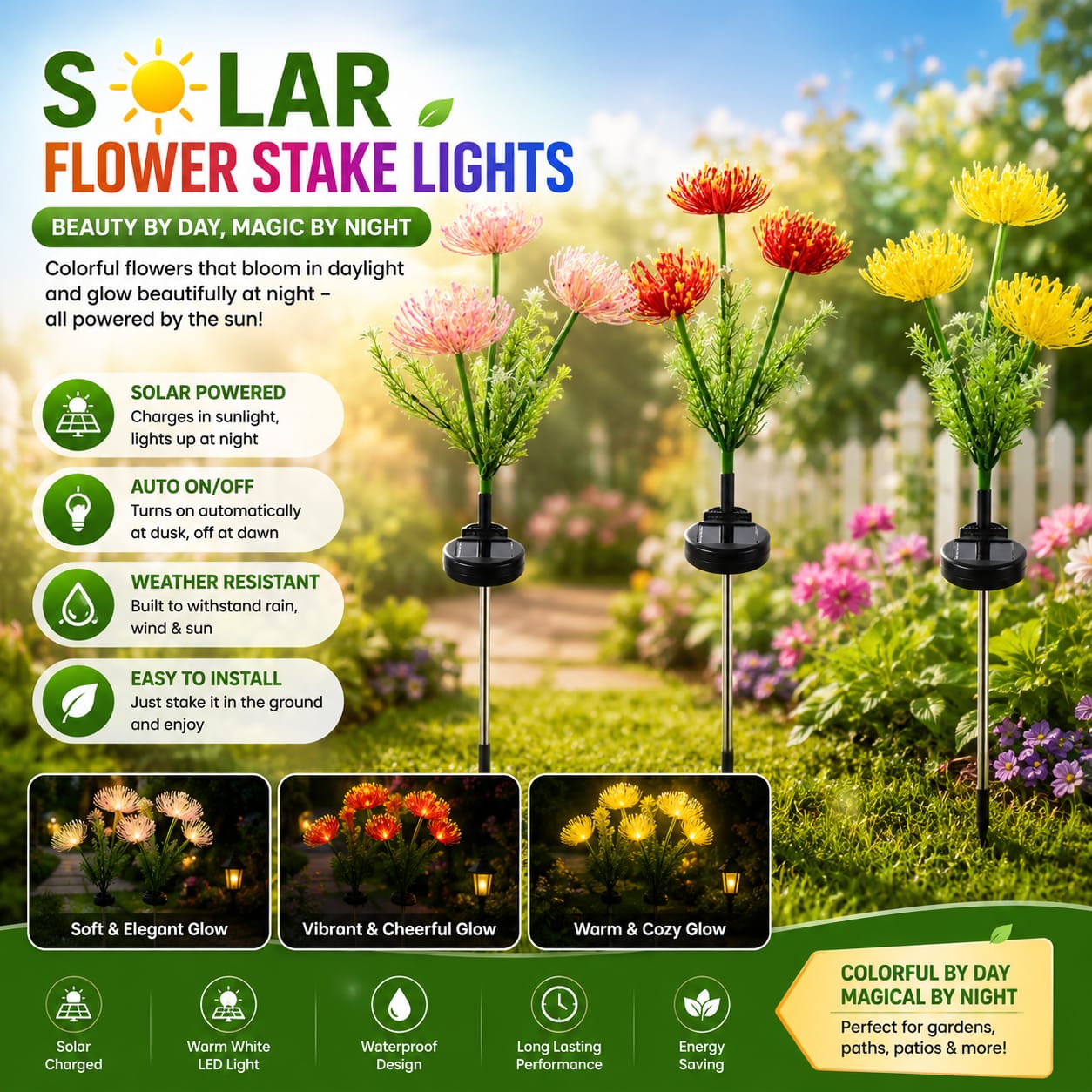 Solar Flower Stake Lights