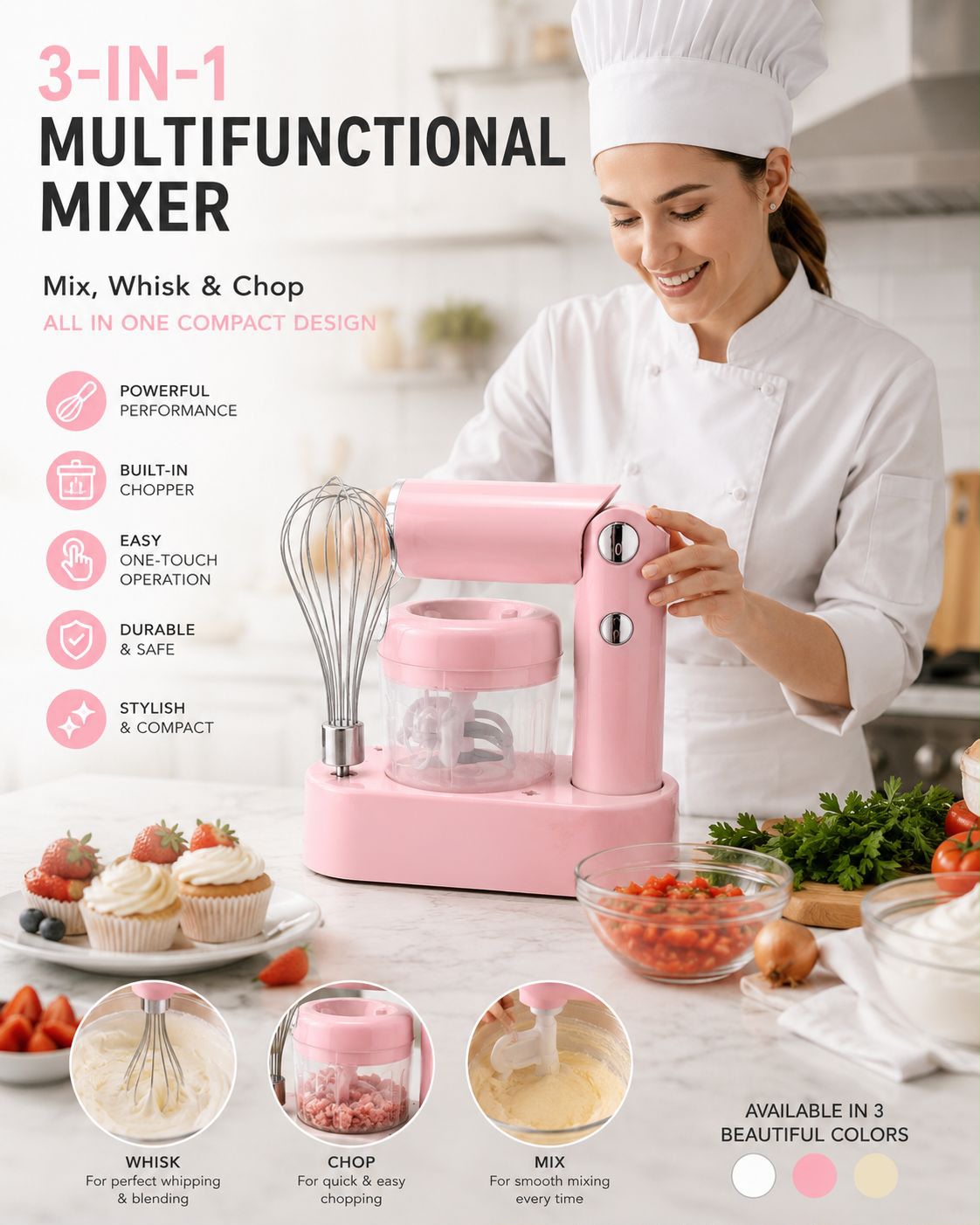 3 In 1 Wireless Food Processor