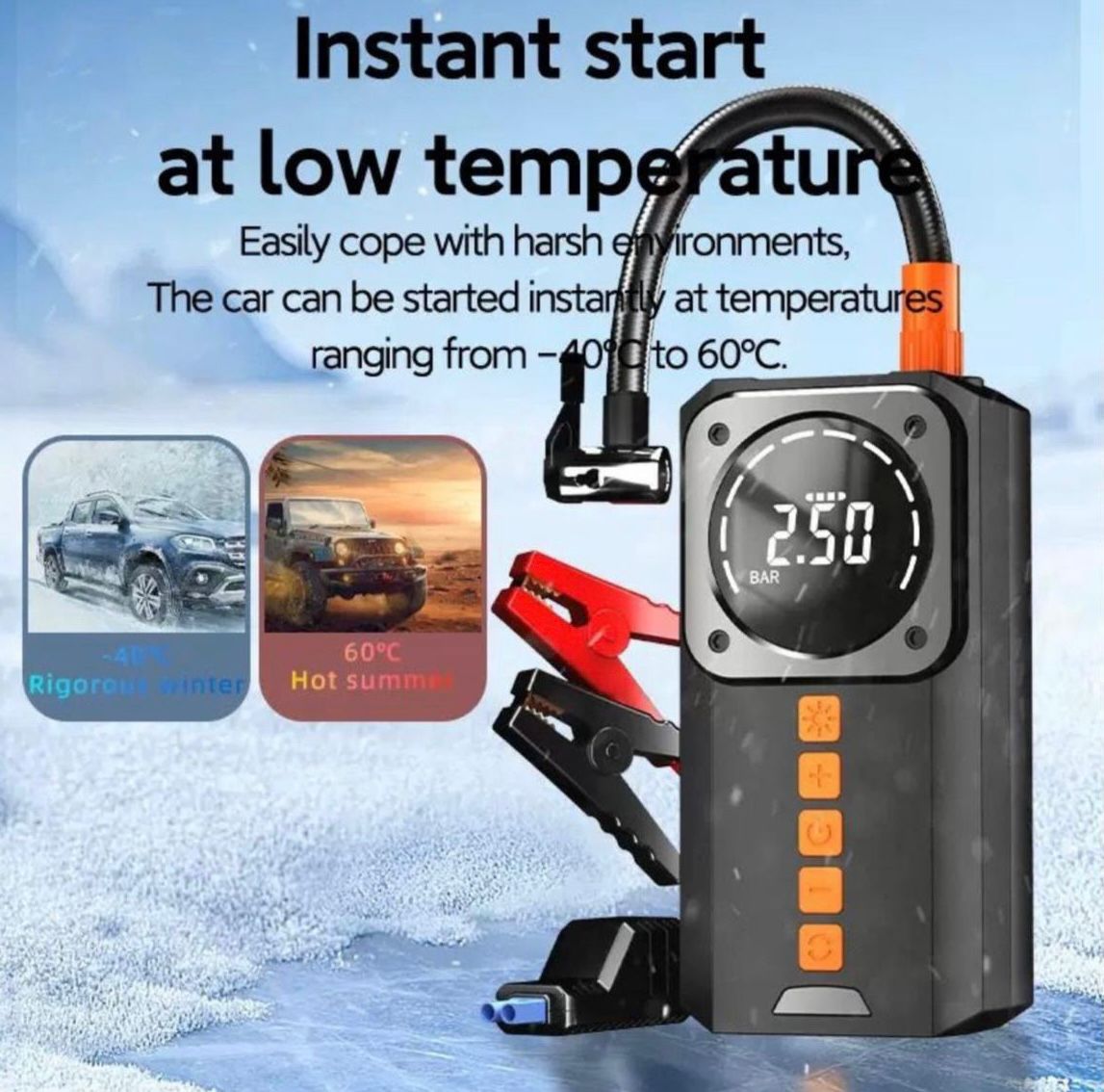Smart & Wireless Car Jump Starter Auto Air Inflator Type 2