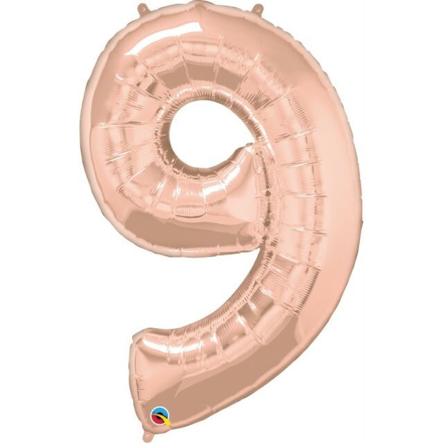 34 INCH FOIL NUMBER 9 ROSE GOLD 1CTP