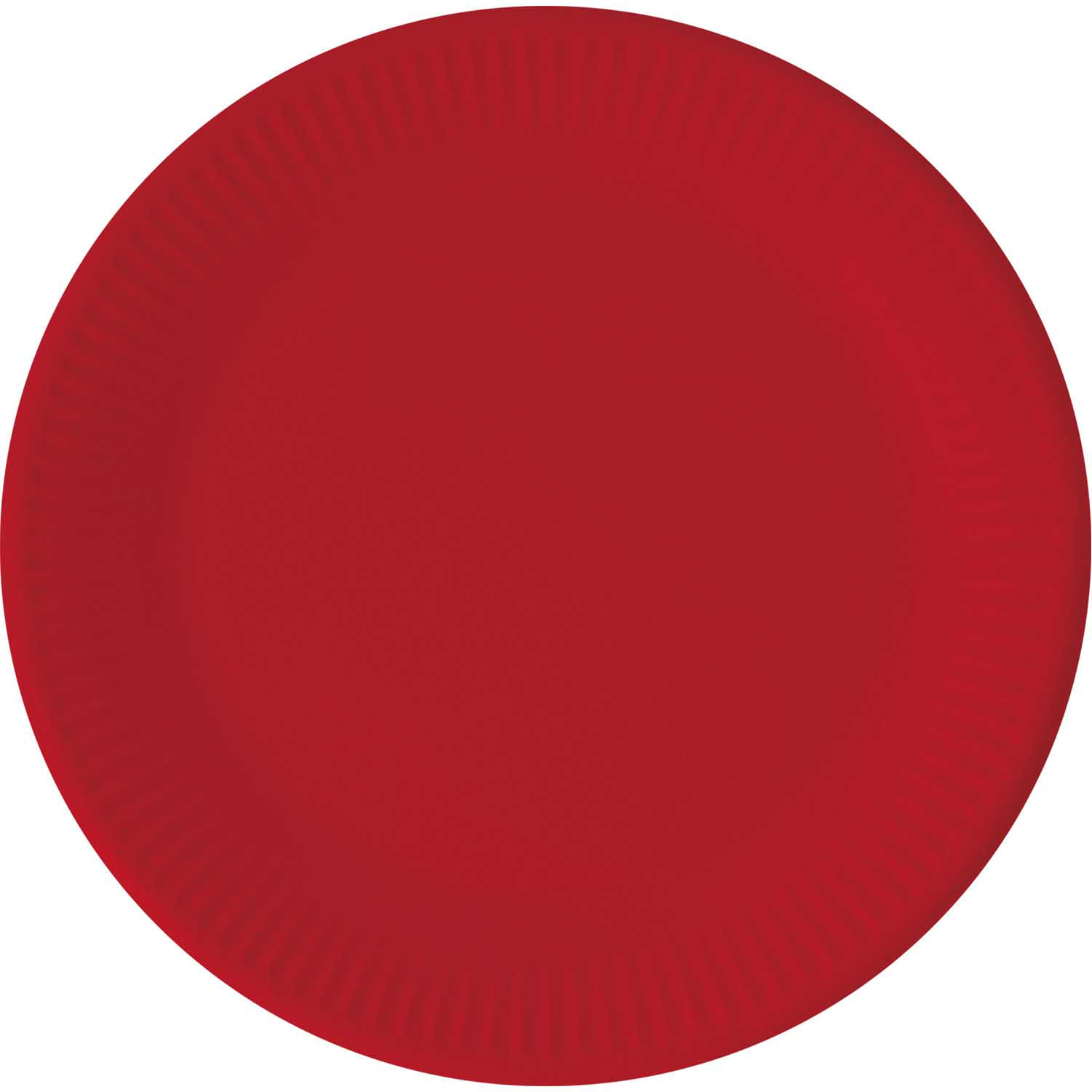 SOLID RED PAPER PLATES LARGE 23CM 8CT