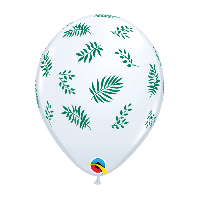 11 INCH LATEX RND TROPICAL GREENERY 50CTP