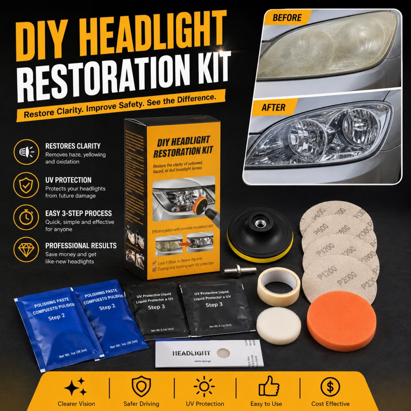 DIY Headlight Restoration Kit