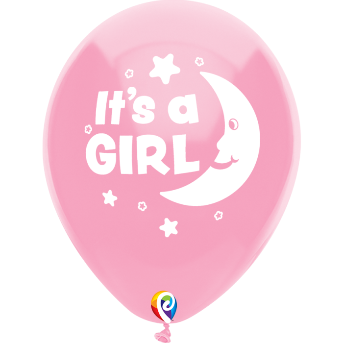 FS 9 INCH LATEX IT’S A GIRL MOON PINK 12CTP