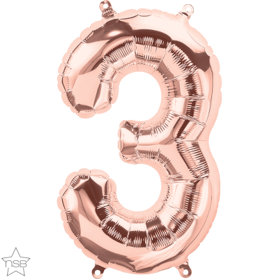 16 IN ROSE GOLD NUMBER 3 AIR FILLED 1CTP
