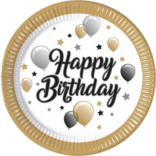 MILESTONE HAPPY BIRTHDAY PAPER PLATES 23CM 8CT