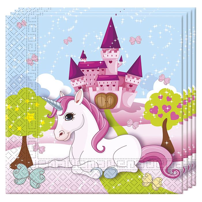 20 Piece Unicorn Two Ply Paper Napkins