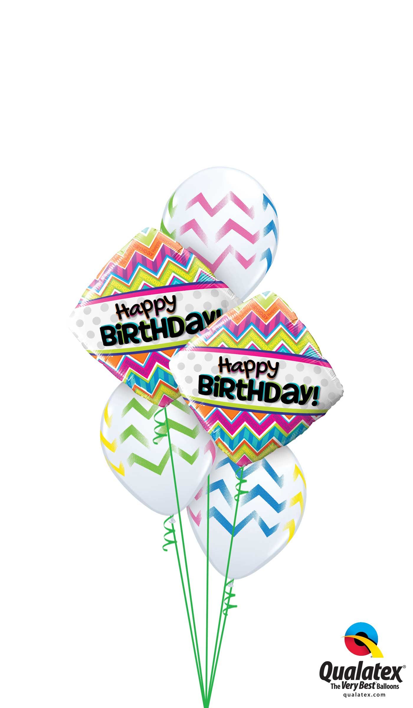 18 INCH FOIL DIAMOND BDAY CHEVRON PATTERNS 1CTP
