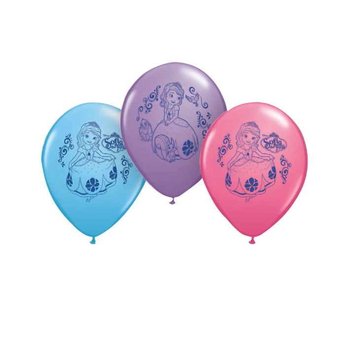 11 INCH LATEX RND PRT SOFIA THE 1 2 SIDE PRT 25CTP