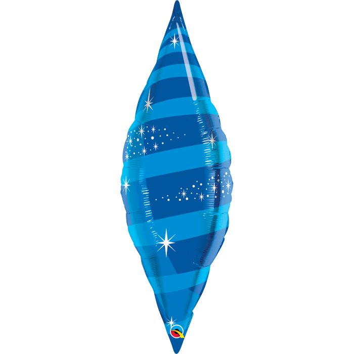 38 INCH FOIL TAPER SWIRL - SAPPHIRE BLUE 1CTL