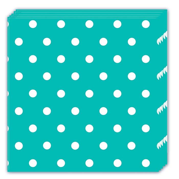 NAPKINS TURQUOISE DOTS THREE PLY 33X33CM 20CT