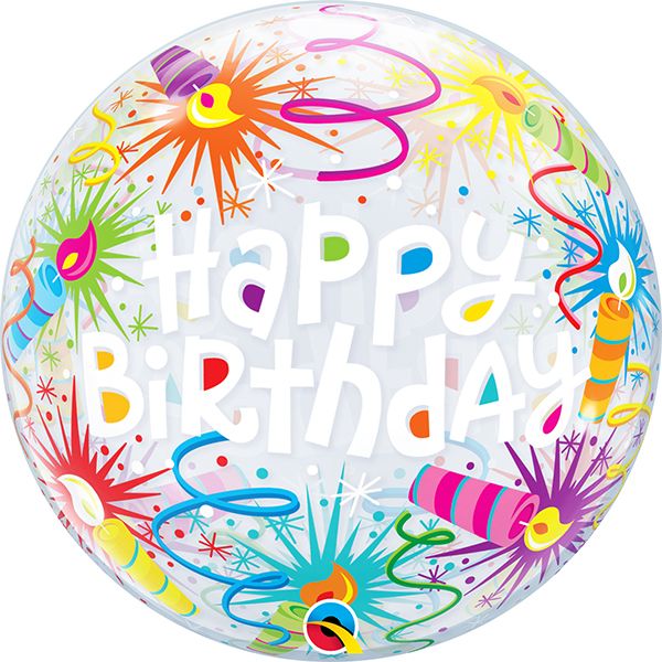 22 INCH SINGLE BUBBLE BDAY LIT CANDLES 1CTP