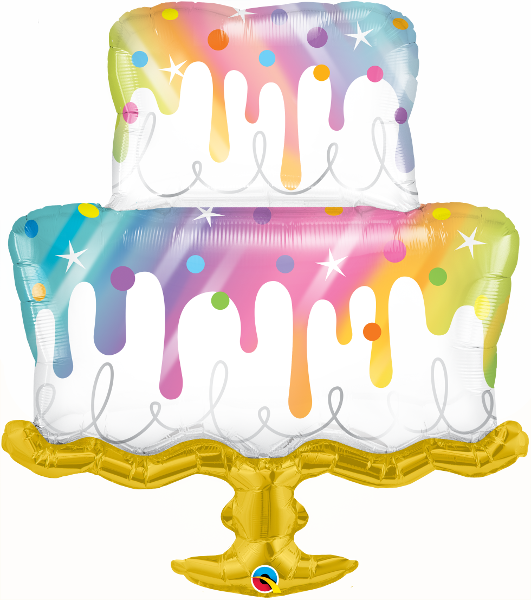 39 INCH FOIL RAINBOW DRIP CAKE 1CTP