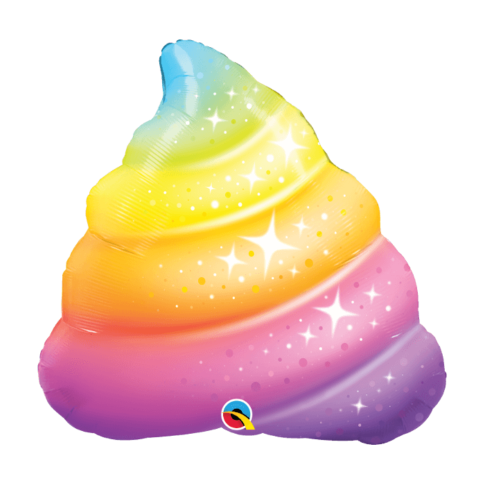 30 Inch Foil Rainbow Poop Sparkles 1ctp