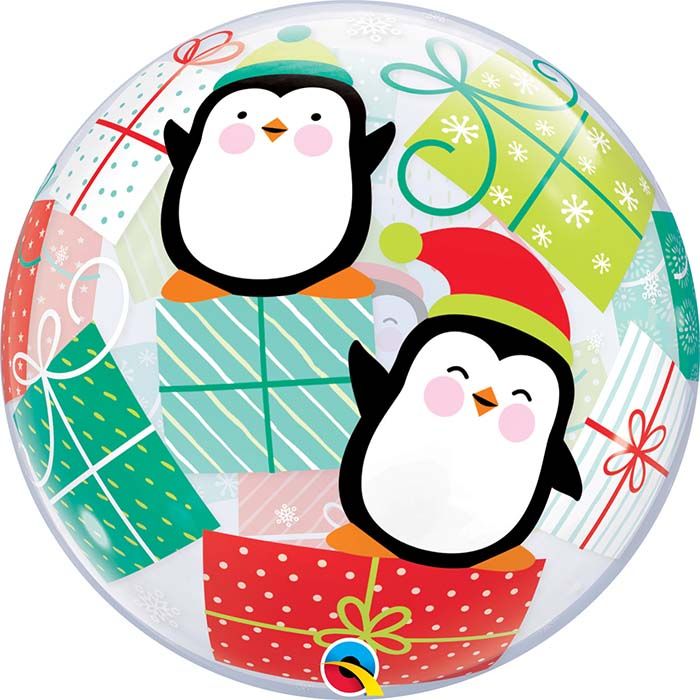 22 INCH SINGLE BUBBLE PENGUINS & PRESENTS 1CTP