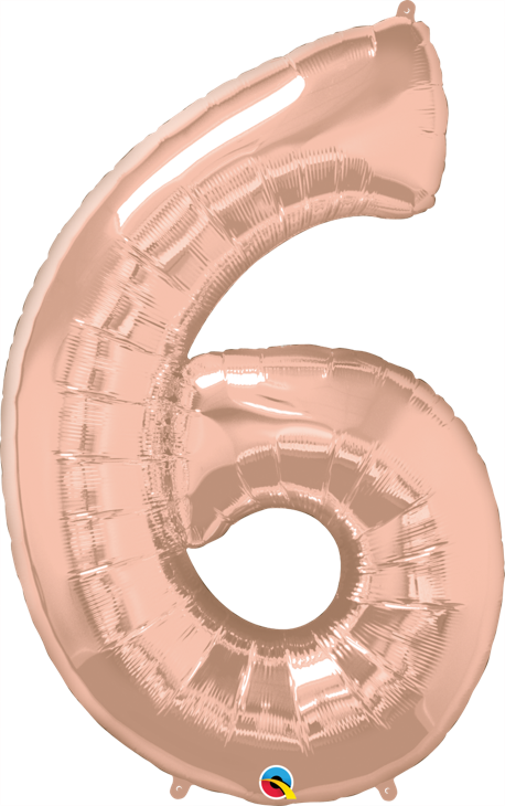 34 INCH FOIL NUMBER 6 ROSE GOLD 1CTP