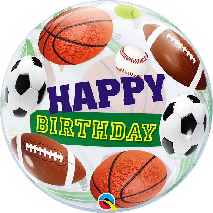 22 INCH SINGLE BUBBLE BDAY SPORT BALLS 1CTP