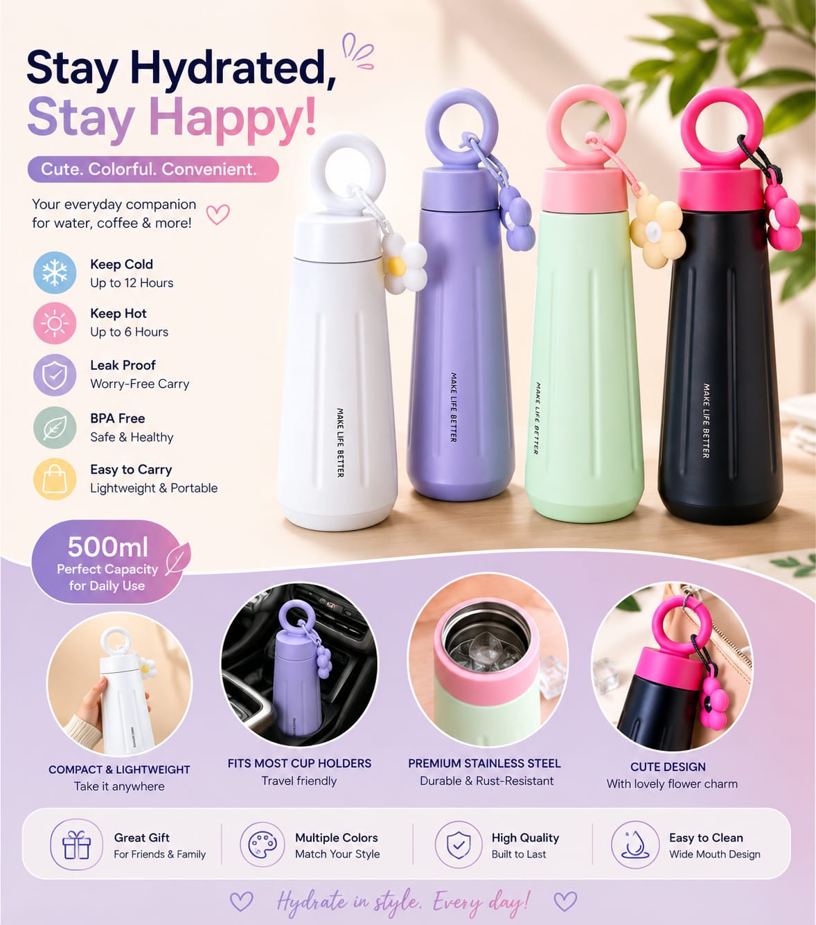 Flower Charm Bottle