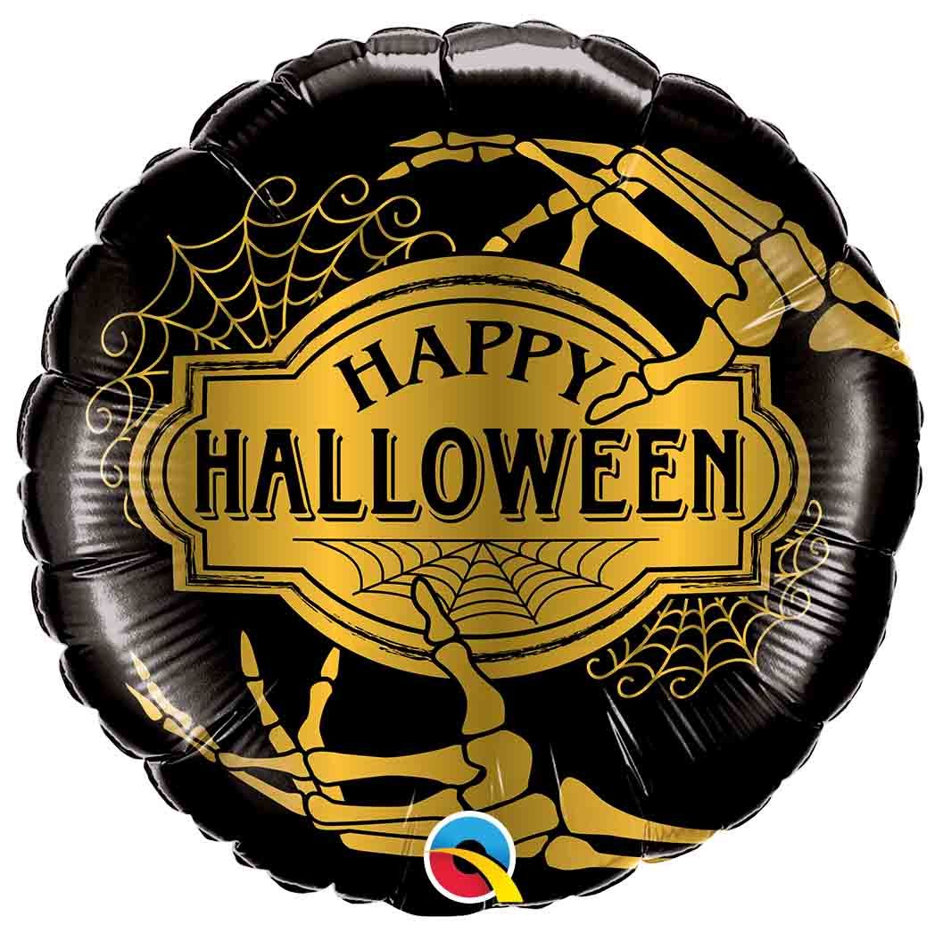 18 INCH FOIL HALLOWEEN GOLDEN SKELETON 1CTP