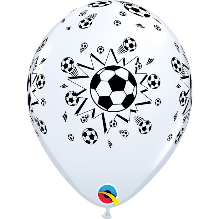 11 INCH LATEX RND WHT PRT SOCCER BALL 50CTP