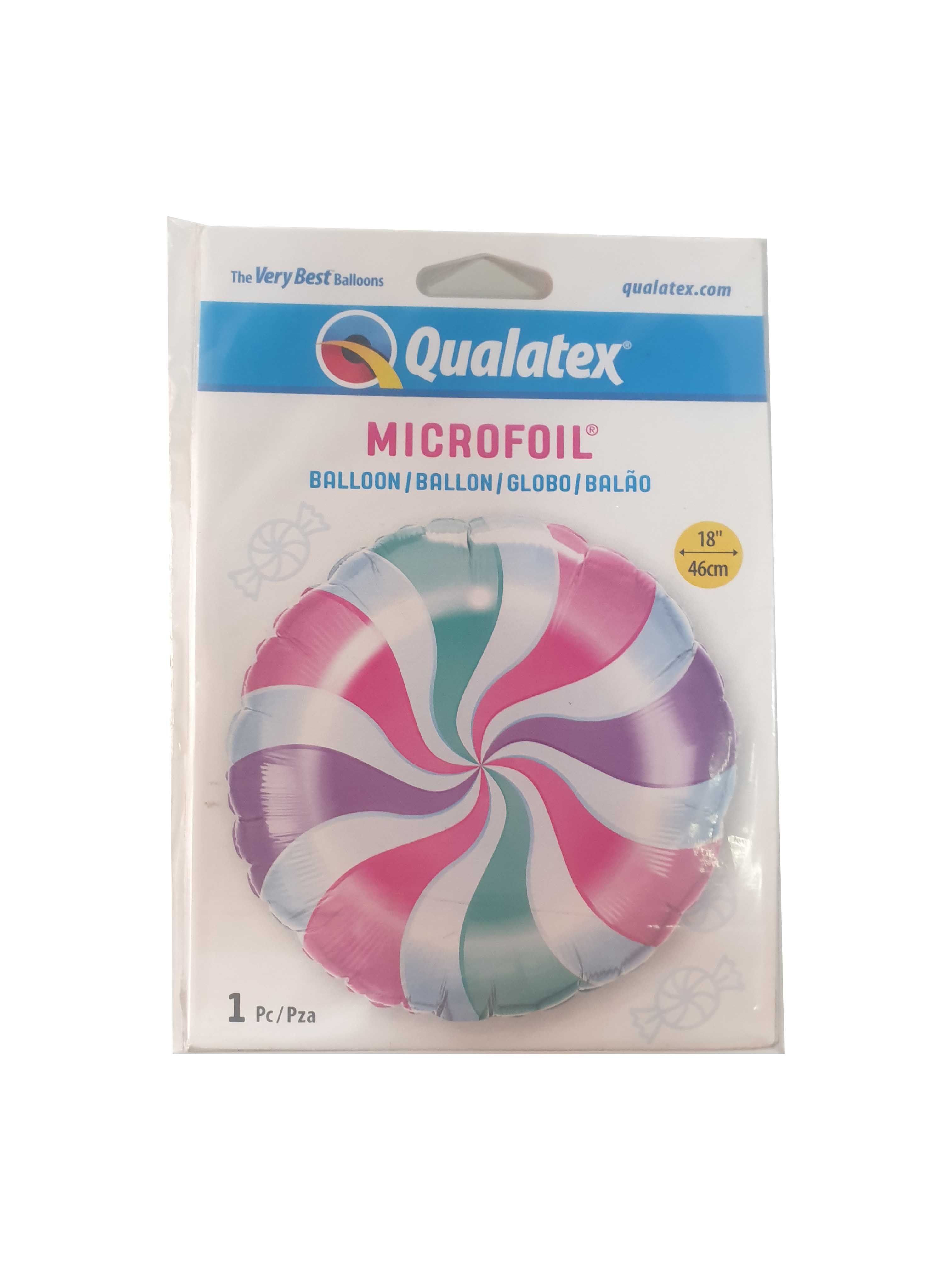 18 INCH FOIL RND CANDY SWIRL PASTEL 5CTP