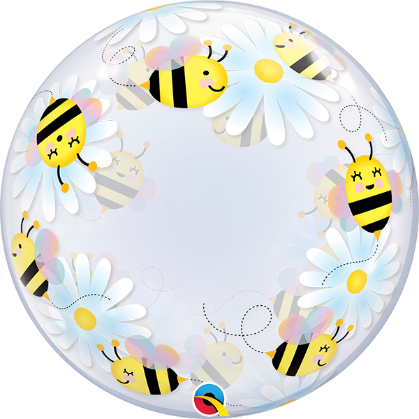 24 INCH DECO BUBBLE SWEET BEES & DAISIES 1 CTP