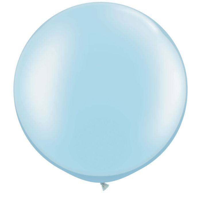 3 FT LATEX PLAIN RND PRL LT BLUE 2CTP