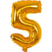 12 INCH AIRFILLED GOLD FOIL BALLOON NUMBERS 1CTP