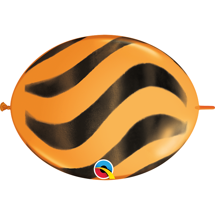 12 INCH LATEX QUICKLINKS WVY STRIPESBLK 50CTP
