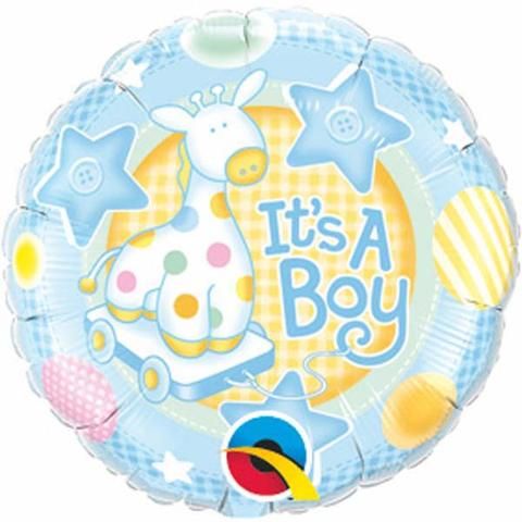 9 INCH FOIL IT’S A BOY SFT GIRAFFE 1CTL