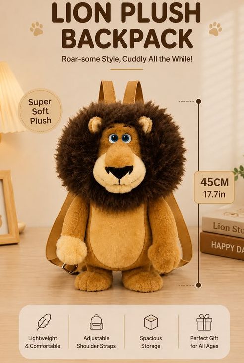 Lion Plush Backpack