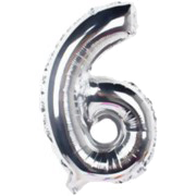 12 INCH AIRFILLED SILVER FOIL BALLOON 6 1CTP