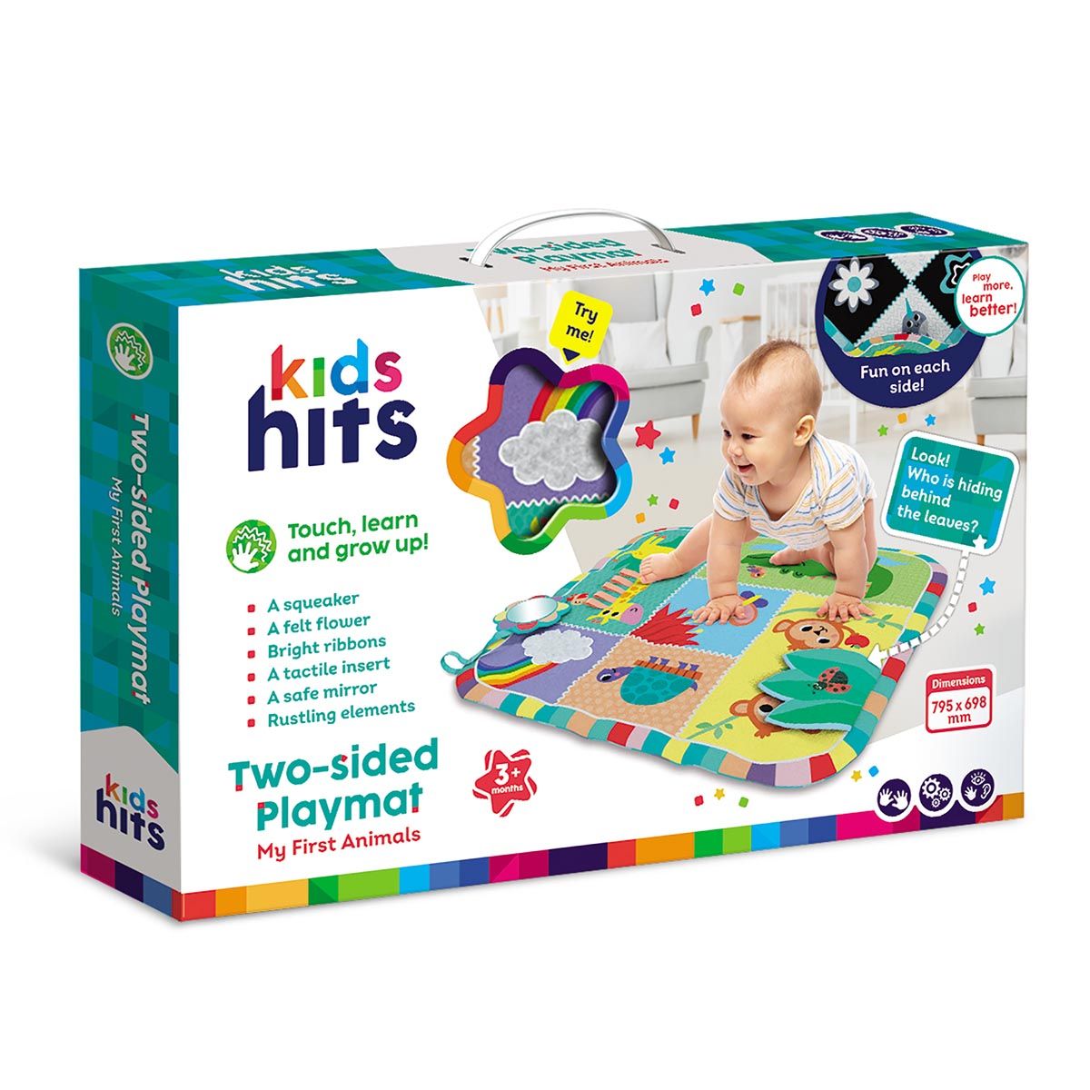 Kids Hits Two Sided Play Mat My First Animals