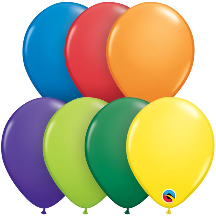 5 INCH LATEX CARNIVAL AST PL RND 100CTP