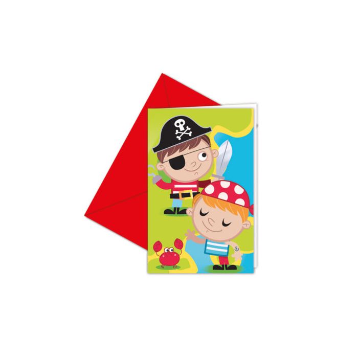 PIRATE TREASRE HUNT INVITATIONS & ENVELOPES 6CT