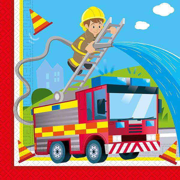 Firefighters Two Ply Paper Napkins 33x33cm 20ct