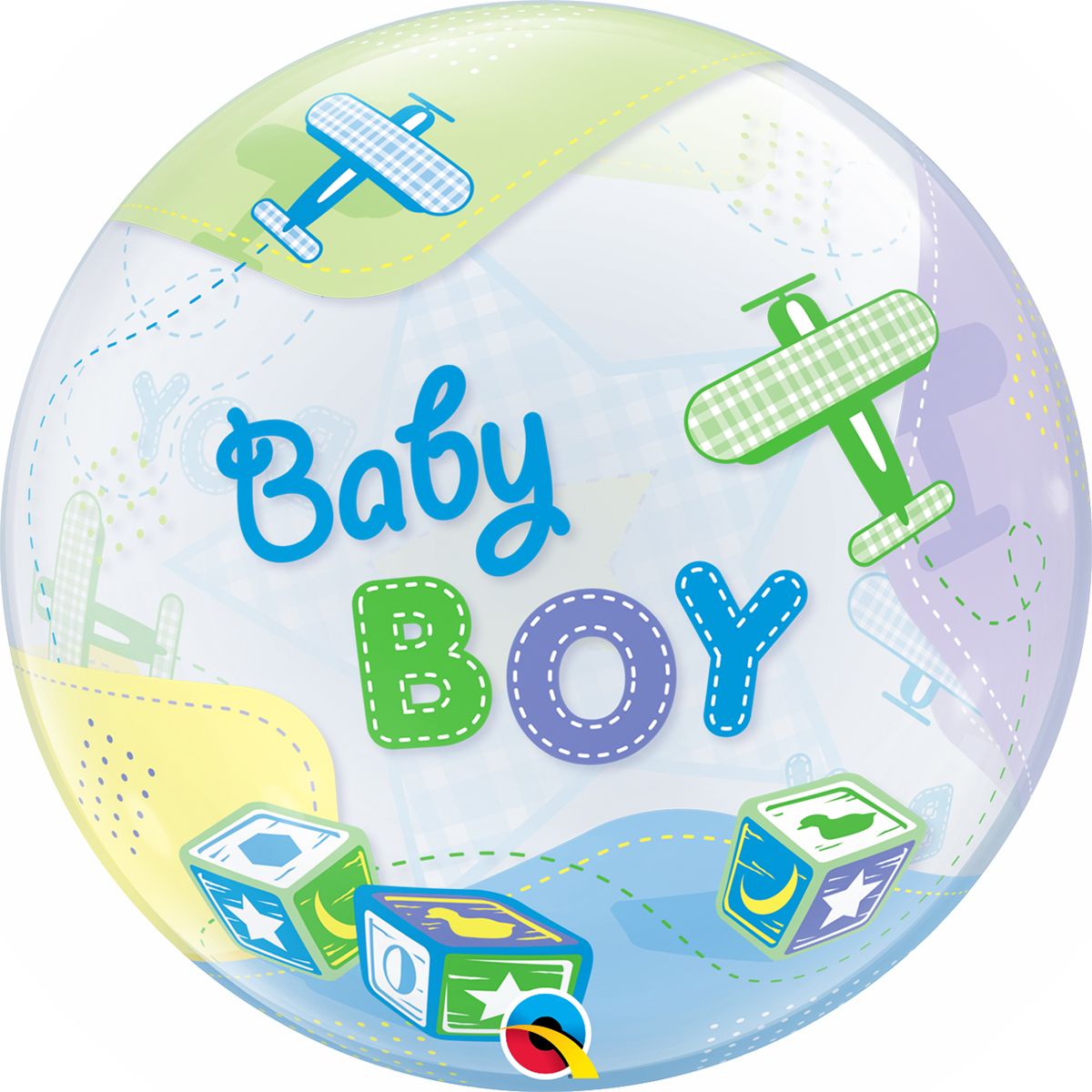 22 INCH SINGLE BUBBLE BABY BOY AREOPLANES 1CTP