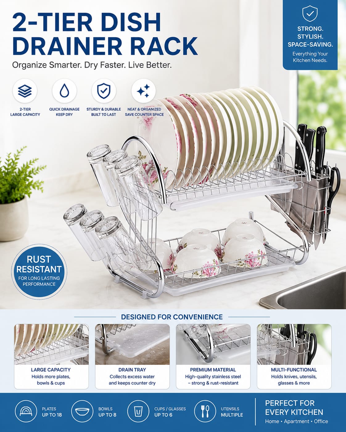 2 Layer Dishrack
