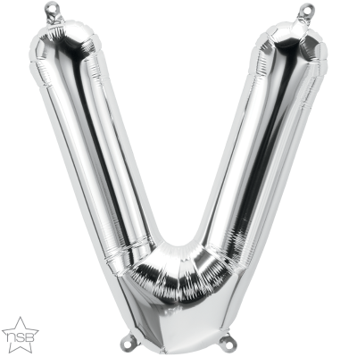 34 INCH FOIL SILVER LETTER V 1CTP