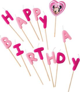 MINNIE HAPPY HELPERS HBDAY TOTHPICK CANDLS 1CT
