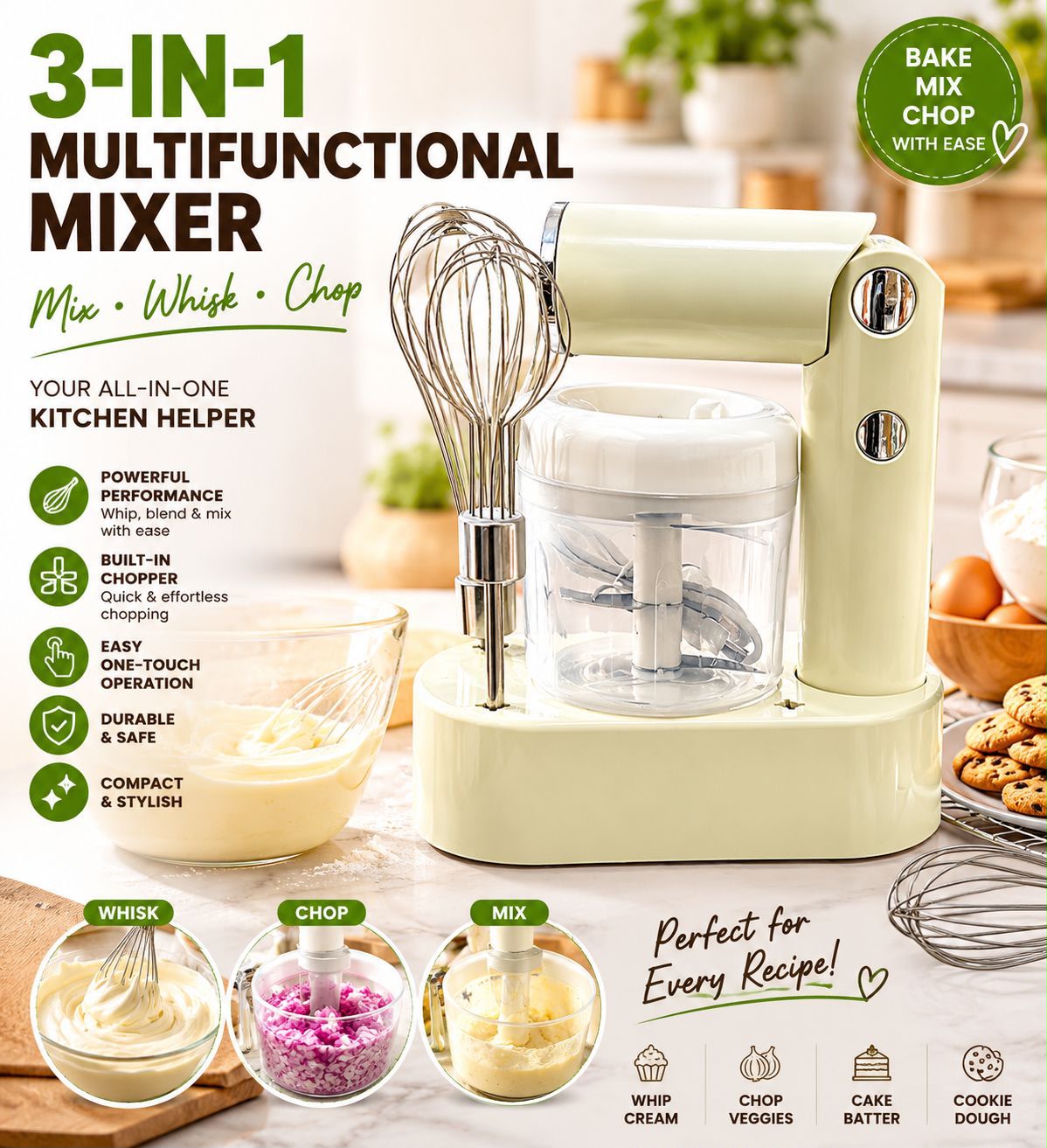 3 In 1 Wireless Food Processor