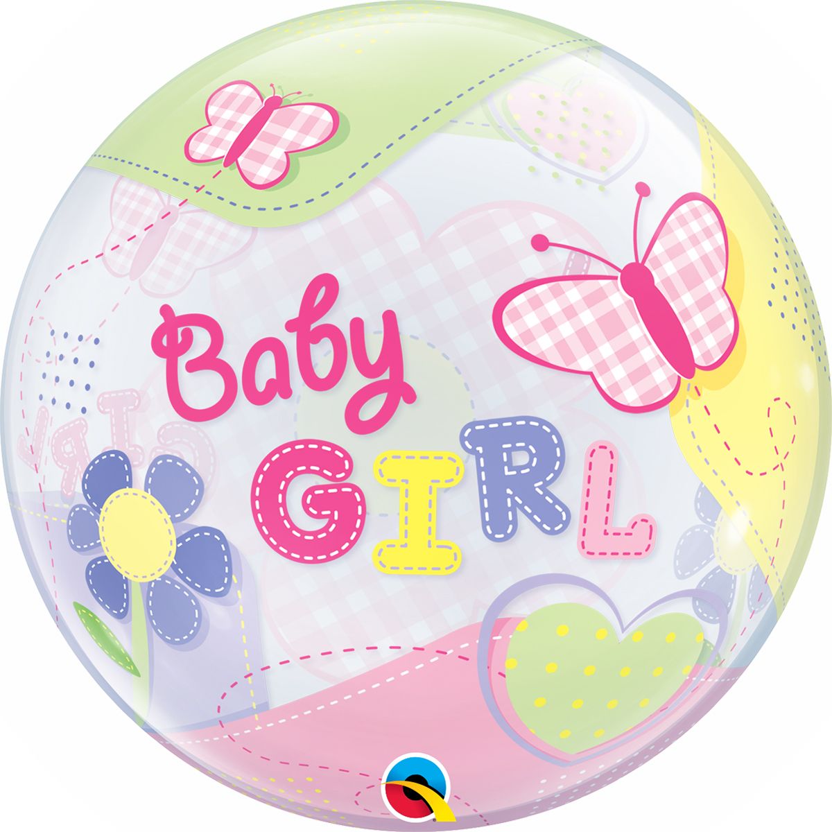 22 INCH SINGLE BUBBLE BABY GIRL BUTTERFLIES 1CTP