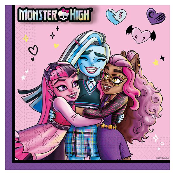 MONSTER HIGH 2PLY NAPKINS 33X33CM 20CT