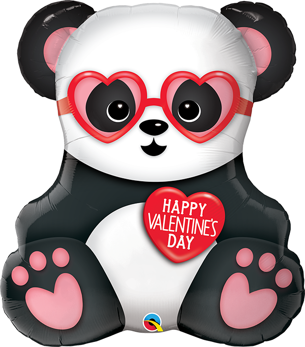 32 INCH FOIL VALENTINES PANDA BEAR 1CTP