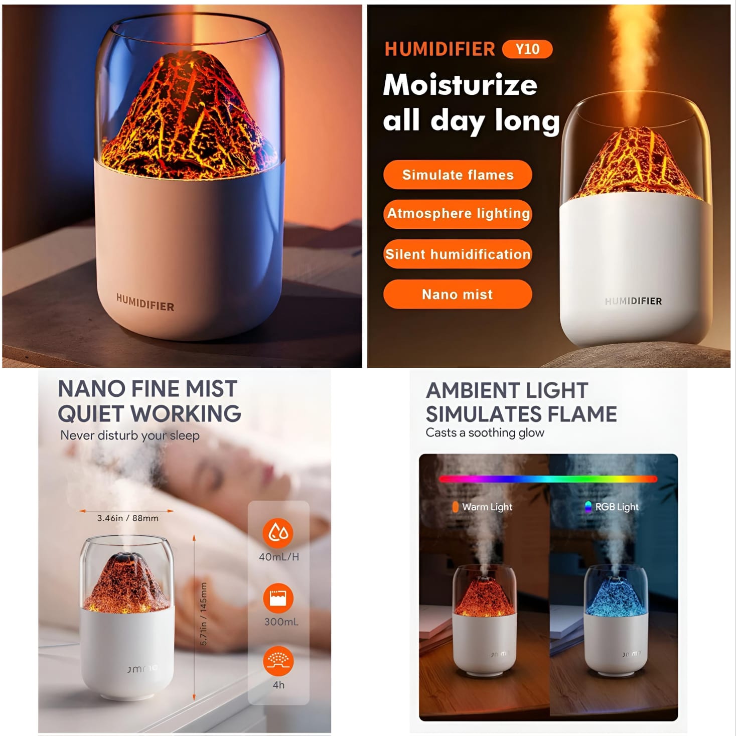 Volcano Humidifier Night Light