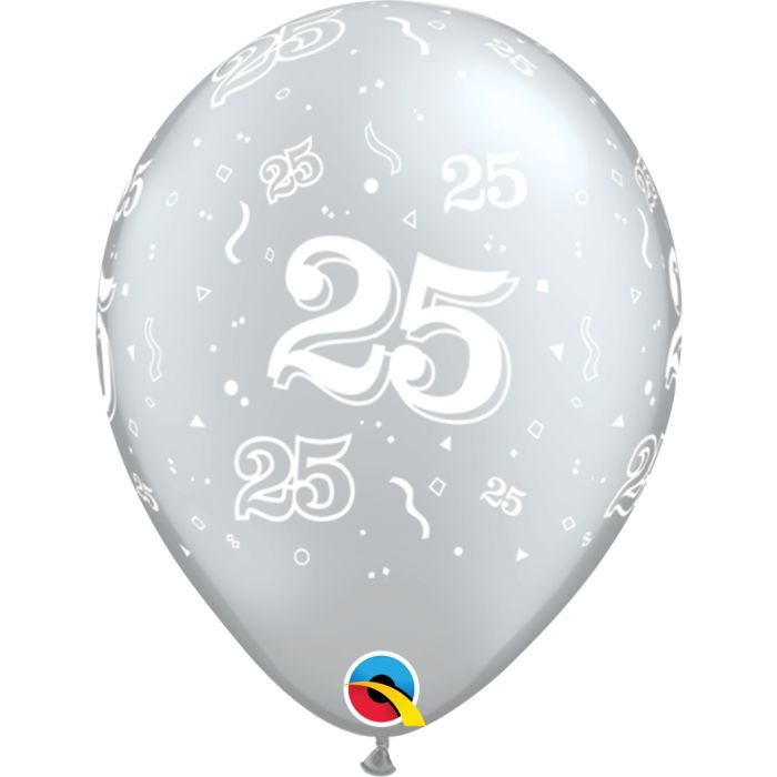 11 INCH LATEX SILVER 25-A-RND 50CTP