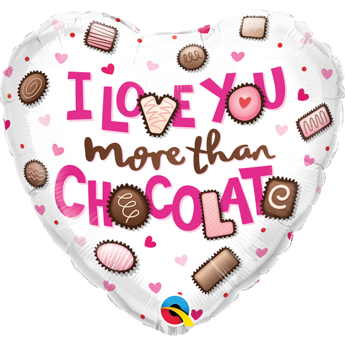 18 INCH FOIL HRT I LOVE YOU MRE THAN CHOCLATE 1CTP