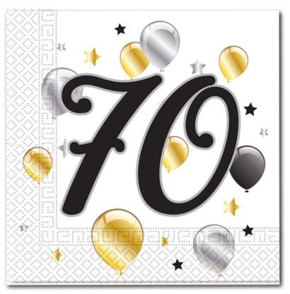 MILESTONE 70 BDAY BALLOON & STR TWO PLY NPK 20CT